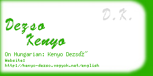 dezso kenyo business card